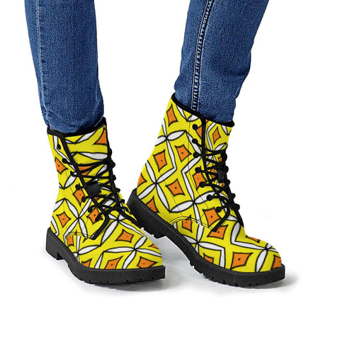 Image of Yellow Crop Leather Boots