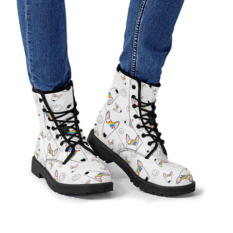 Image of Rainbow Bully Pattern Leather Boots
