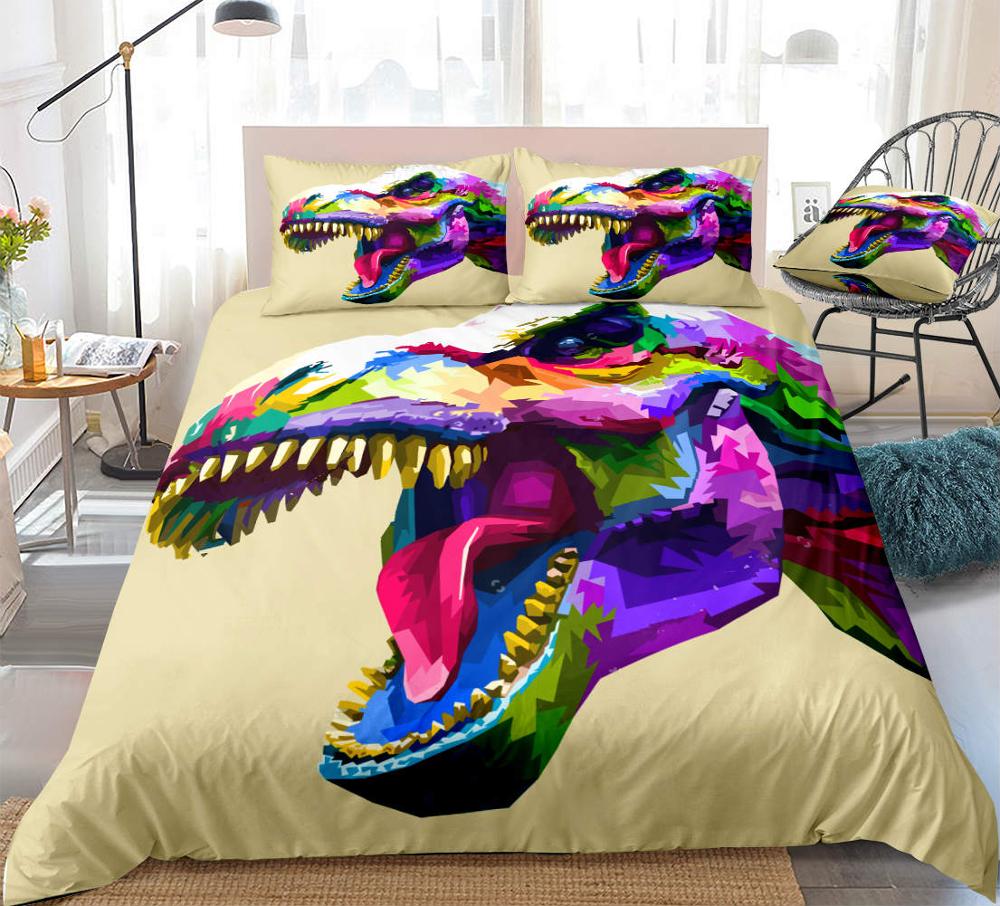 Colorful T-Rex Bedding Set - Beddingify