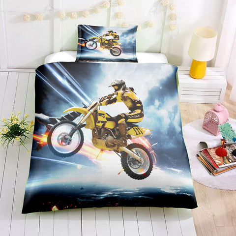 Image of Motocross Bedding Set For Boys - Beddingify