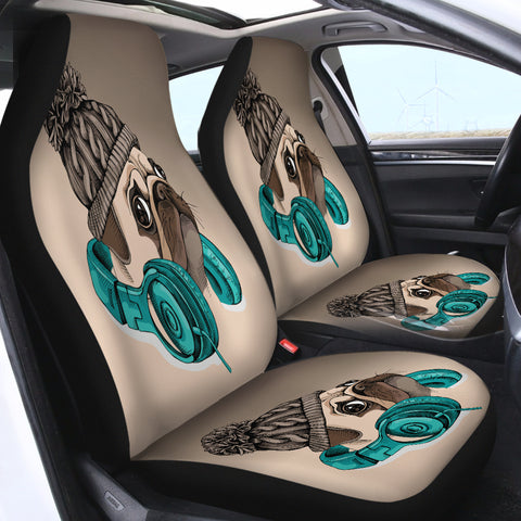Image of Dog Listen Music SWQT0296 Car Seat Covers