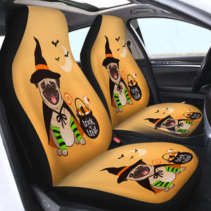 Pug Trick or Treat SWQT0681 Car Seat Covers