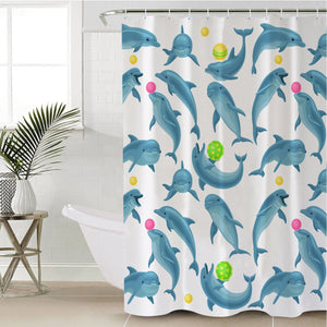 Dolphin Circus Shower Curtain