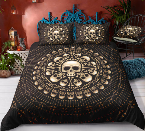 Image of Vintage Skull Mandala Bedding Set