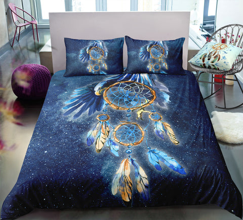 Blue Eagle Dreamcatcher Bedding Set - Beddingify