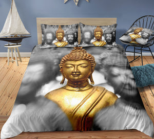 Face of Golden Buddha Bedding Set - Beddingify