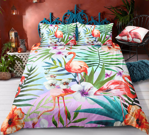 Image of Tropical Flamingo Bedding Set - Beddingify