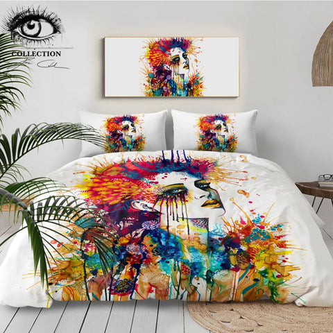 Image of Colorful Flora by Pixie Cold Art Bedding Set - Beddingify