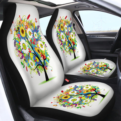 Image of Flower SWQT2466 Car Seat Covers