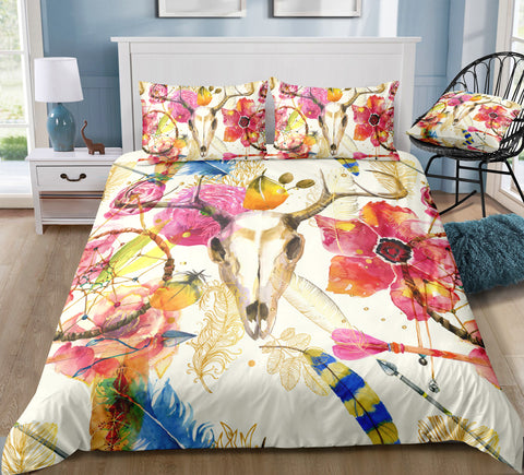 Image of Flower Tribal Head Dreamcatcher Bedding Set - Beddingify