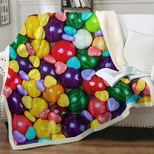 Colorful Candy Sherpa Fleece Blanket