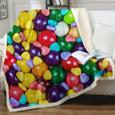 Image of Colorful Candy Sherpa Fleece Blanket