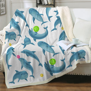 Dolphins Sherpa Fleece Blanket