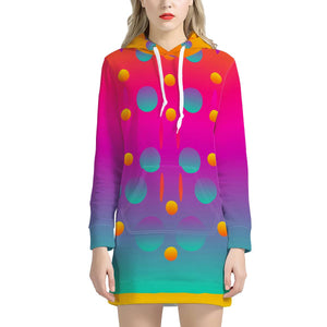 Polka Dots And Rainbows Women'S Hoodie Dress