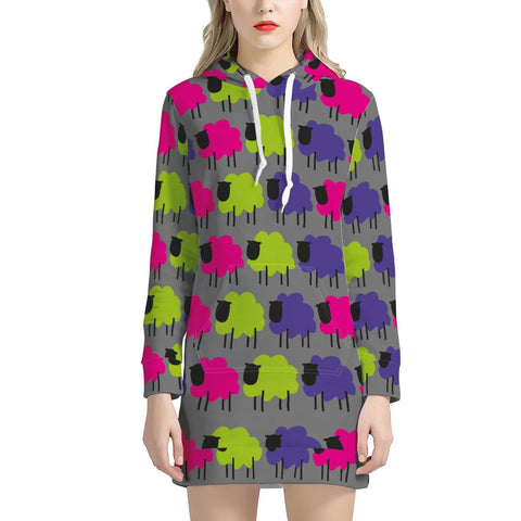 Image of Colourful Sheep Women'S Hoodie Dress