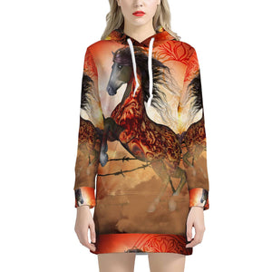 Awesome Fantasy Horse Women'S Hoodie Dress