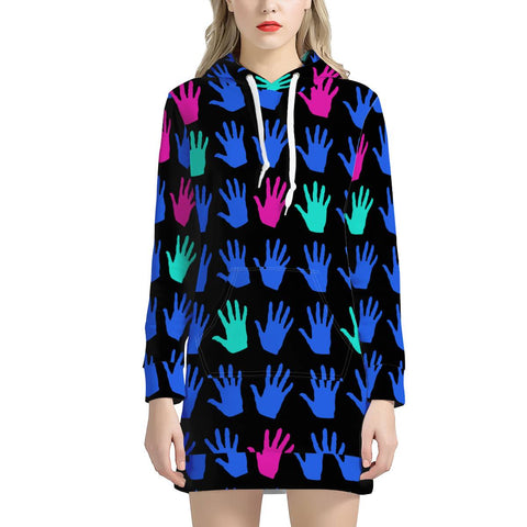 Image of Waving Hands Women'S Hoodie Dress