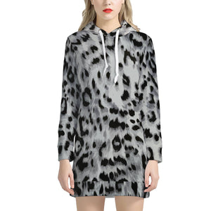 Snow Leopard Women'S Hoodie Dress