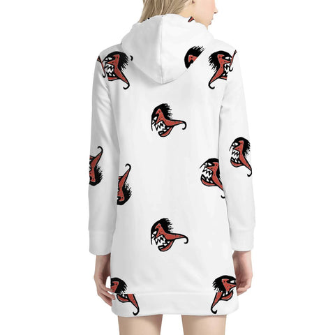 Image of Ugly Monster Fish Drawing Women'S Hoodie Dress