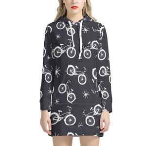 Bicycle Pattern Women'S Hoodie Dress