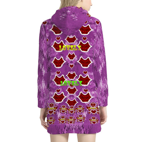 Image of Lovely Love And Lips Women'S Hoodie Dress