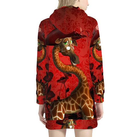 Image of Cute Giraffe Women'S Hoodie Dress