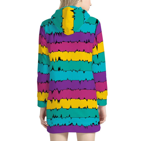 Image of Rainbow Wavelenghts Women'S Hoodie Dress