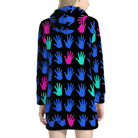 Image of Waving Hands Women'S Hoodie Dress