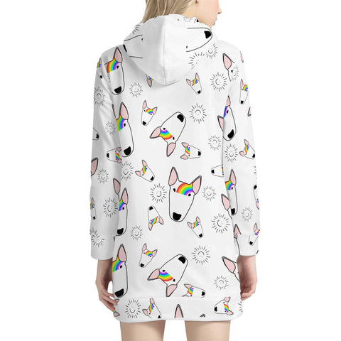 Image of Rainbow Bully Pattern Women'S Hoodie Dress