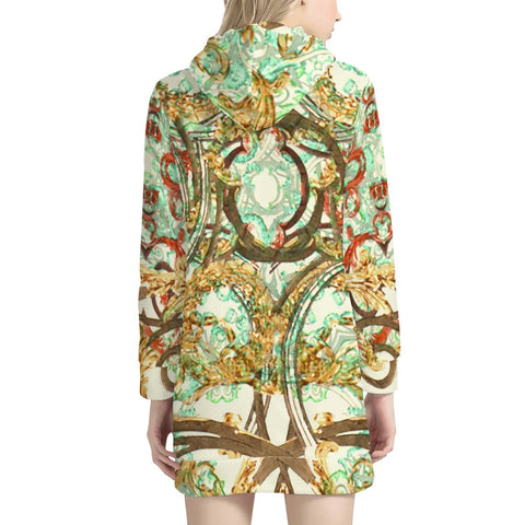 Image of Multicolored Modern Collage Print Women'S Hoodie Dress