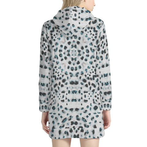 Image of Dots Motif Geometric Print Design Women'S Hoodie Dress