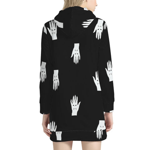Image of Vampire Hand Graphic Pattern Women'S Hoodie Dress