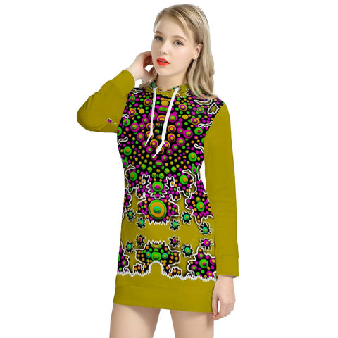 Image of Ornate Dots And Colors Women'S Hoodie Dress