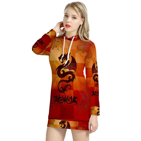 Image of Wonderful Chinese Dragon Women'S Hoodie Dress