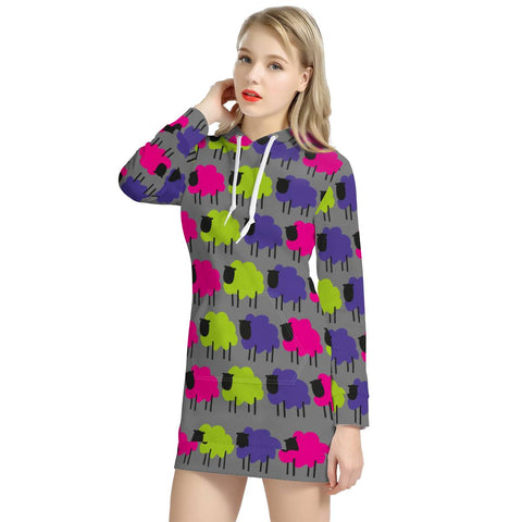 Image of Colourful Sheep Women'S Hoodie Dress