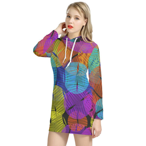 Image of Print Circles Women'S Hoodie Dress