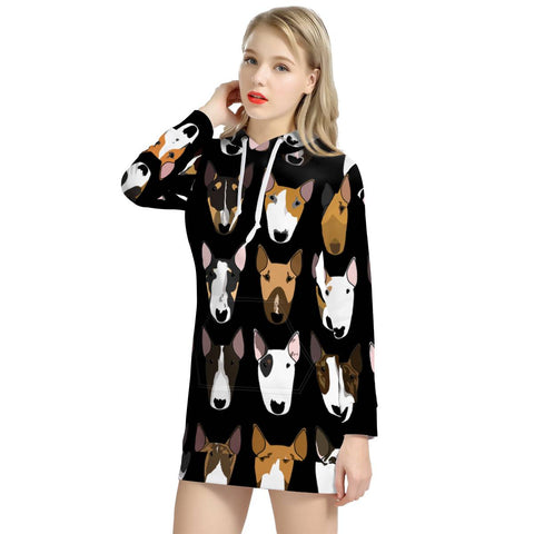 Image of Bully Mix On Black Women'S Hoodie Dress