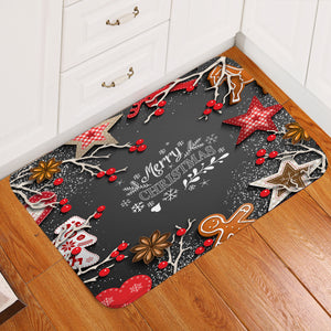 Christmas Theme Gray Door Mat