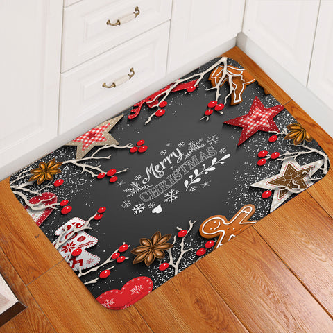 Image of Christmas Theme Gray Door Mat