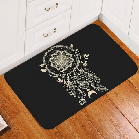 Image of Mandala Dream Catcher Black Door Mat