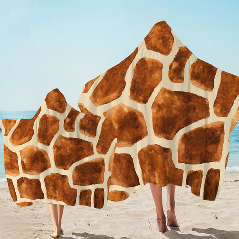 Image of Giraffe Fur Hooded Towel