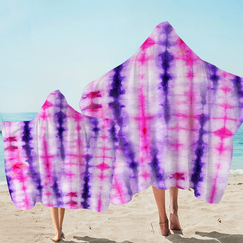 Image of Purple Pink Patterns Hooded Towel