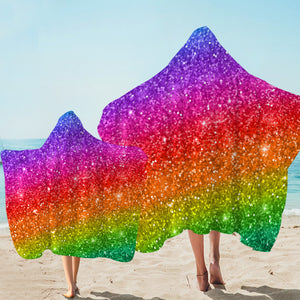 Rainbow Glitter GWLS16293 Hooded Towel