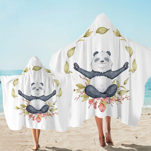 Sage Panda Hooded Towel