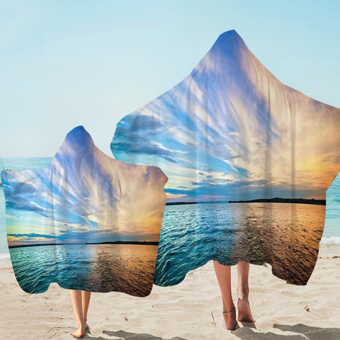 Image of 3D Sunset Sky Hooded Towel