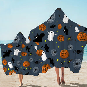 Spooky Patterned Halloween Hooded Towel