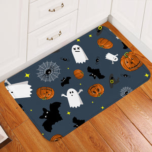 Spooky Halloween Gray Door Mat