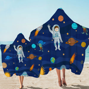 Space Travel Hooded Towel