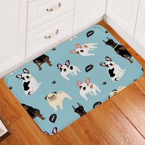 Doggo Light Blue Door Mat