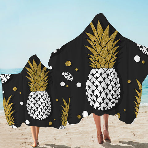 Image of Glitter Pineapple Hooded Towel